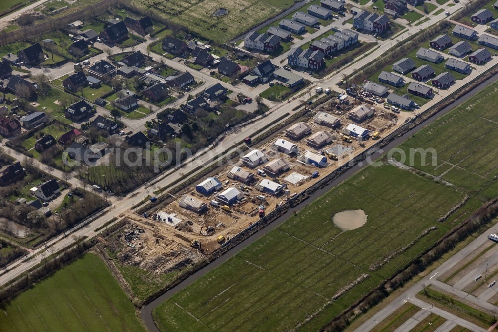 Dagebüll from above - New building of a summer cottage arrangement in Dagebuell in the federal state Schleswig-Holstein, Germany