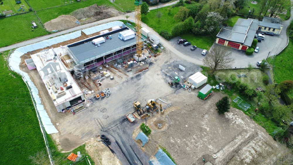 Aerial photograph Hennef (Sieg) - New construction of the fire station in the city of Blankenberg in the state North Rhine-Westphalia, Germany