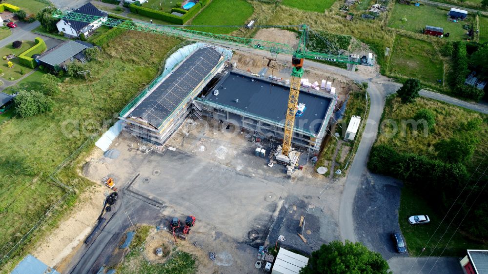 Aerial photograph Hennef (Sieg) - New construction of the fire station in the city of Blankenberg in the state North Rhine-Westphalia, Germany