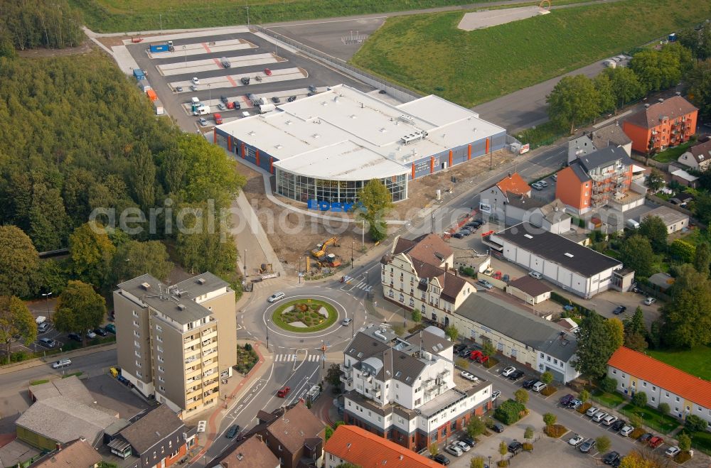 Aerial image Castrop-Rauxel - View of the new construction of the supermarket Edeka in Castrop-Rauxel in the state North Rhine-Westphalia