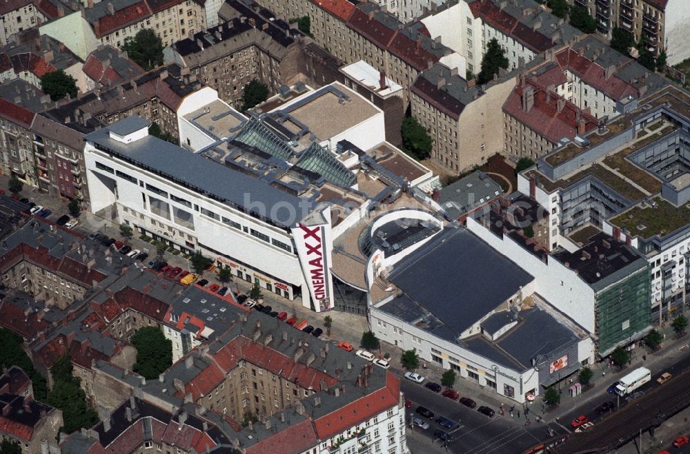 Berlin Prenzlauer Berg from above - New Movie Theatre - Cinema CINEMAX on Schoenhauser Allee in Prenzlauer Berg district of Berlin