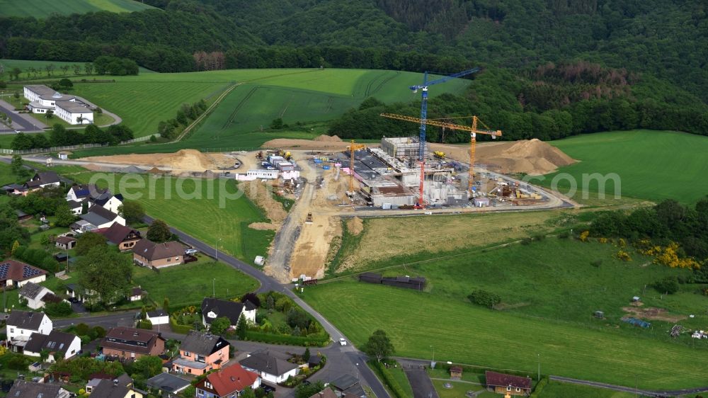 Rahms from the bird's eye view: New construction of the company headquarters of Wirtgen Invest Holding GmbH in Rahms in the state Rhineland-Palatinate, Germany