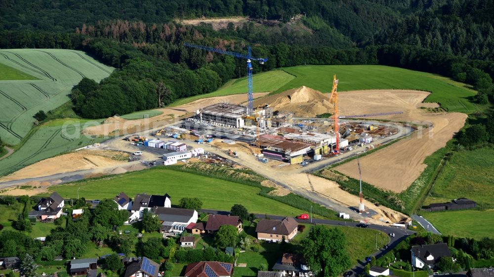 Aerial photograph Rahms - New construction of the company headquarters of Wirtgen Invest Holding GmbH in Rahms in the state Rhineland-Palatinate, Germany