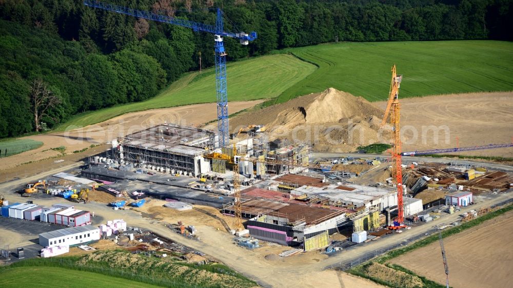 Rahms from above - New construction of the company headquarters of Wirtgen Invest Holding GmbH in Rahms in the state Rhineland-Palatinate, Germany