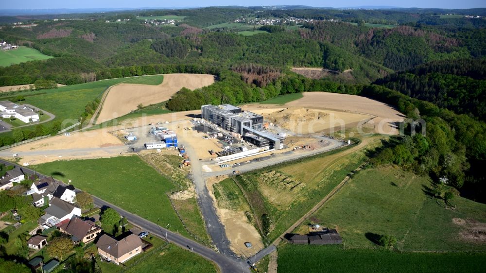 Aerial photograph Rahms - New construction of the company headquarters of Wirtgen Invest Holding GmbH in Rahms in the state Rhineland-Palatinate, Germany