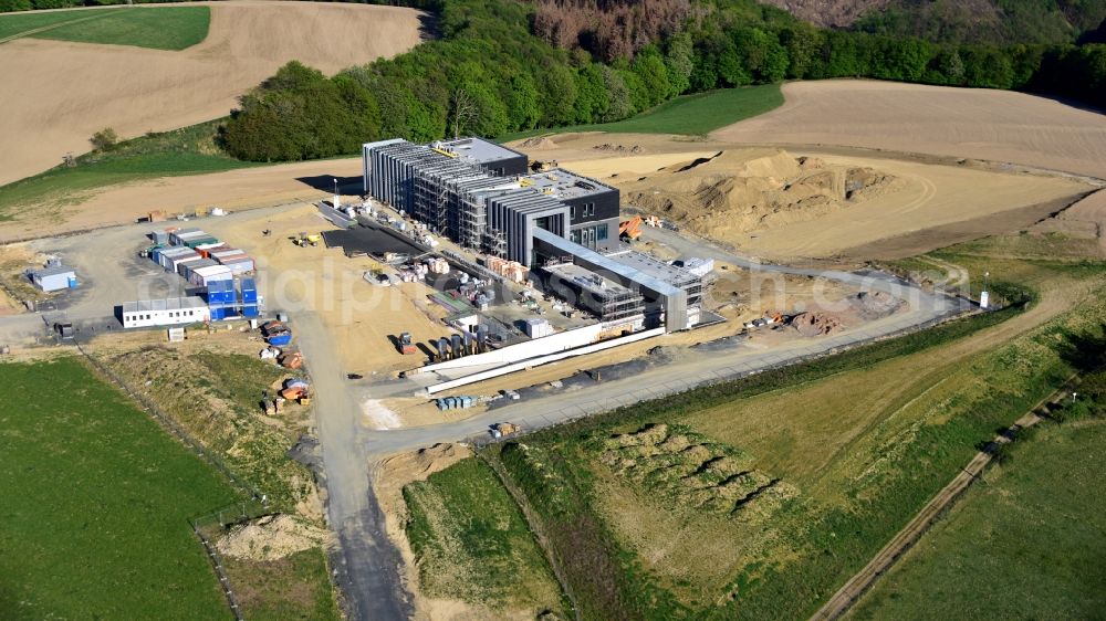 Rahms from above - New construction of the company headquarters of Wirtgen Invest Holding GmbH in Rahms in the state Rhineland-Palatinate, Germany