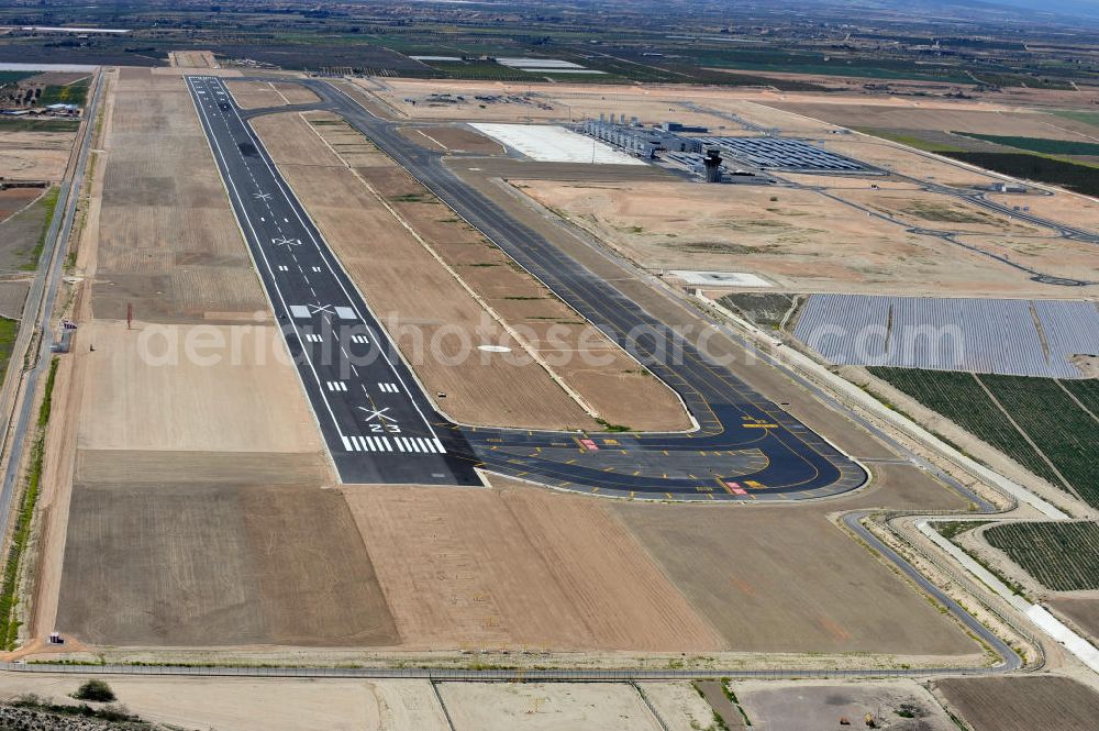 MURCIA CORVERA from the bird's eye view: New Murcia Corvera airport in the region of Murcia in Spain