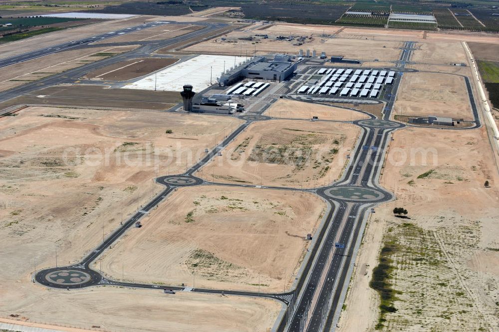 MURCIA CORVERA from the bird's eye view: New Murcia Corvera airport in the region of Murcia in Spain