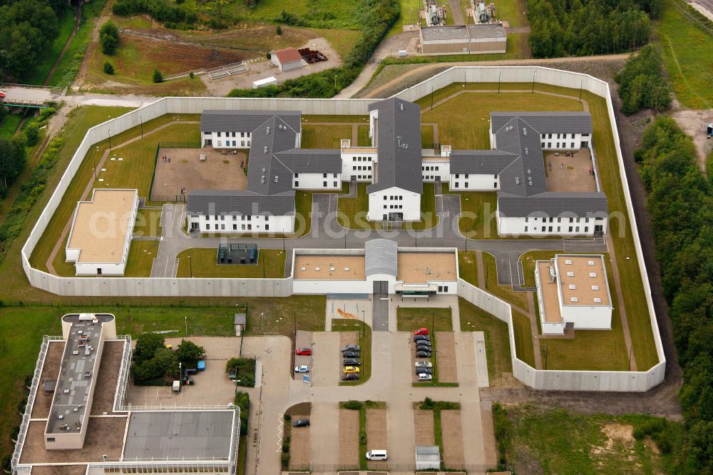 Aerial photograph HERNE OT Wanne-Eickel - The new forensics at the Wilhelmstrasse in Wanne-Eickel, a specialty hospital with a high security prison