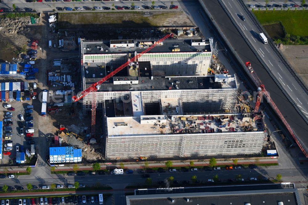 Bremen from above - Construction site to build a new office and commercial building Forschungs- und Technologiezentrum EcoMaT on Airbusallee - Cornelius-Edzard-Strasse - Claudius-Dornier-Strasse in the district Neustadt in Bremen, Germany