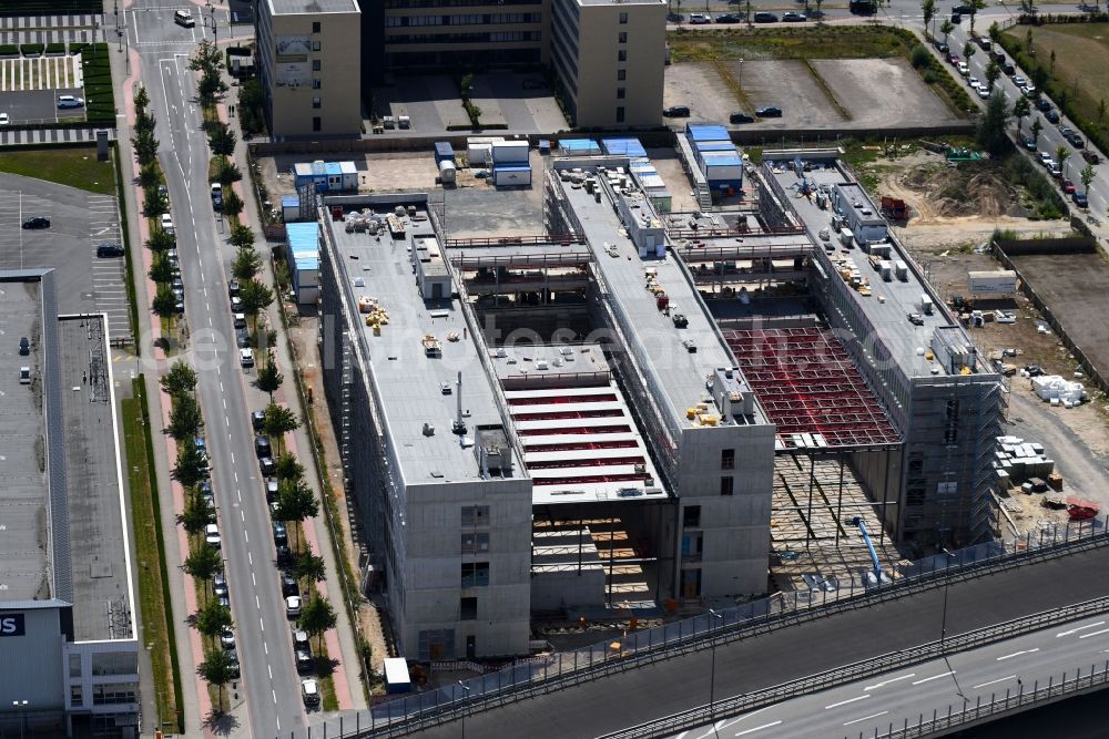 Aerial image Bremen - Construction site to build a new office and commercial building Forschungs- und Technologiezentrum EcoMaT on Airbusallee - Cornelius-Edzard-Strasse - Claudius-Dornier-Strasse in the district Neustadt in Bremen, Germany