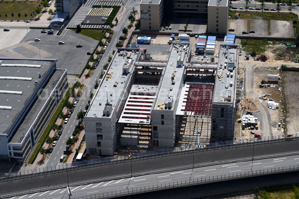 Bremen from above - Construction site to build a new office and commercial building Forschungs- und Technologiezentrum EcoMaT on Airbusallee - Cornelius-Edzard-Strasse - Claudius-Dornier-Strasse in the district Neustadt in Bremen, Germany