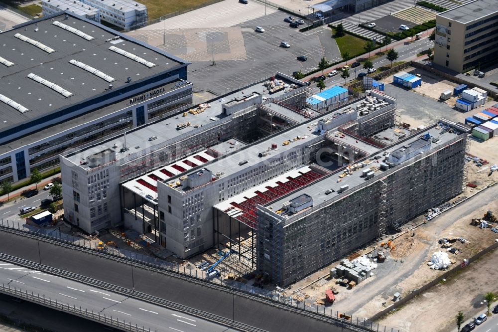 Bremen from the bird's eye view: Construction site to build a new office and commercial building Forschungs- und Technologiezentrum EcoMaT on Airbusallee - Cornelius-Edzard-Strasse - Claudius-Dornier-Strasse in the district Neustadt in Bremen, Germany