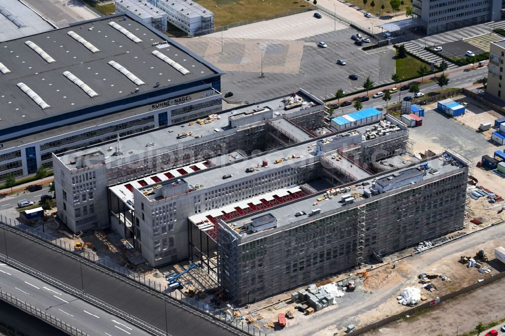 Aerial image Bremen - Construction site to build a new office and commercial building Forschungs- und Technologiezentrum EcoMaT on Airbusallee - Cornelius-Edzard-Strasse - Claudius-Dornier-Strasse in the district Neustadt in Bremen, Germany