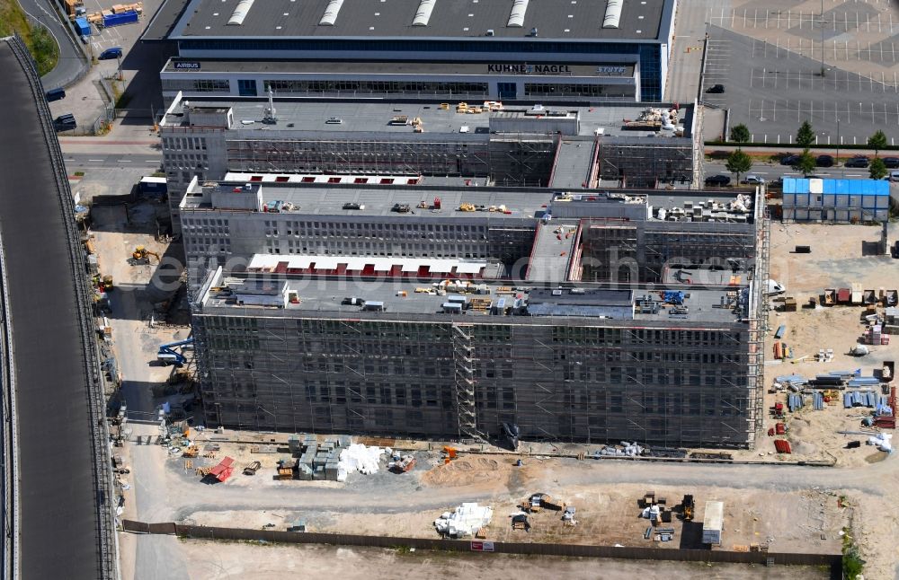 Aerial photograph Bremen - Construction site to build a new office and commercial building Forschungs- und Technologiezentrum EcoMaT on Airbusallee - Cornelius-Edzard-Strasse - Claudius-Dornier-Strasse in the district Neustadt in Bremen, Germany