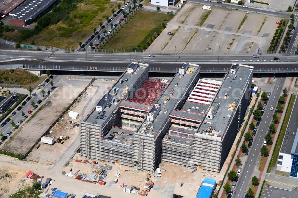 Aerial image Bremen - Construction site to build a new office and commercial building Forschungs- und Technologiezentrum EcoMaT on Airbusallee - Cornelius-Edzard-Strasse - Claudius-Dornier-Strasse in the district Neustadt in Bremen, Germany