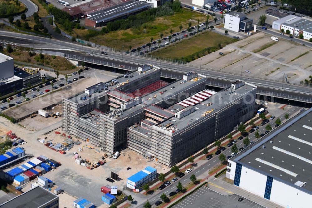 Aerial photograph Bremen - Construction site to build a new office and commercial building Forschungs- und Technologiezentrum EcoMaT on Airbusallee - Cornelius-Edzard-Strasse - Claudius-Dornier-Strasse in the district Neustadt in Bremen, Germany