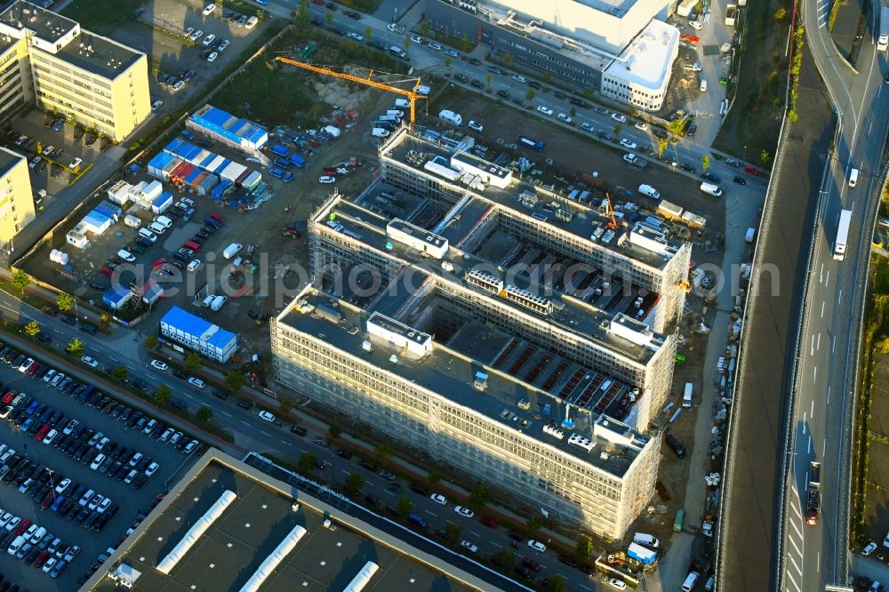 Aerial image Bremen - Construction site to build a new office and commercial building Forschungs- und Technologiezentrum EcoMaT on Airbusallee - Cornelius-Edzard-Strasse - Claudius-Dornier-Strasse in the district Neustadt in Bremen, Germany