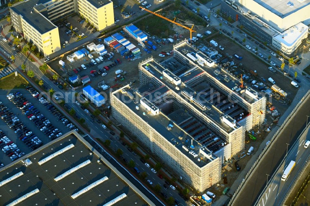 Aerial photograph Bremen - Construction site to build a new office and commercial building Forschungs- und Technologiezentrum EcoMaT on Airbusallee - Cornelius-Edzard-Strasse - Claudius-Dornier-Strasse in the district Neustadt in Bremen, Germany