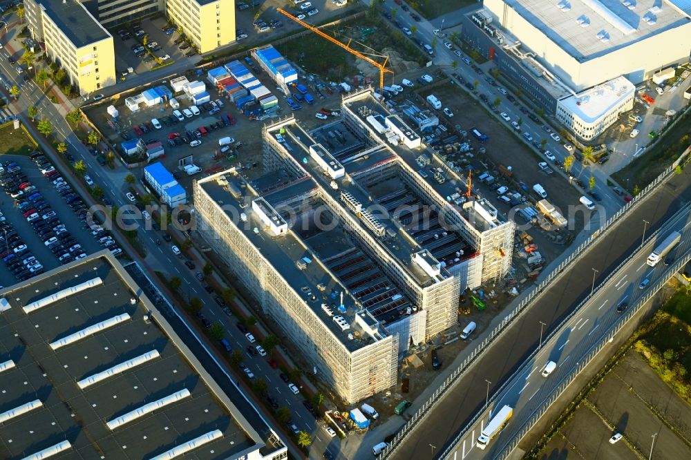 Bremen from above - Construction site to build a new office and commercial building Forschungs- und Technologiezentrum EcoMaT on Airbusallee - Cornelius-Edzard-Strasse - Claudius-Dornier-Strasse in the district Neustadt in Bremen, Germany