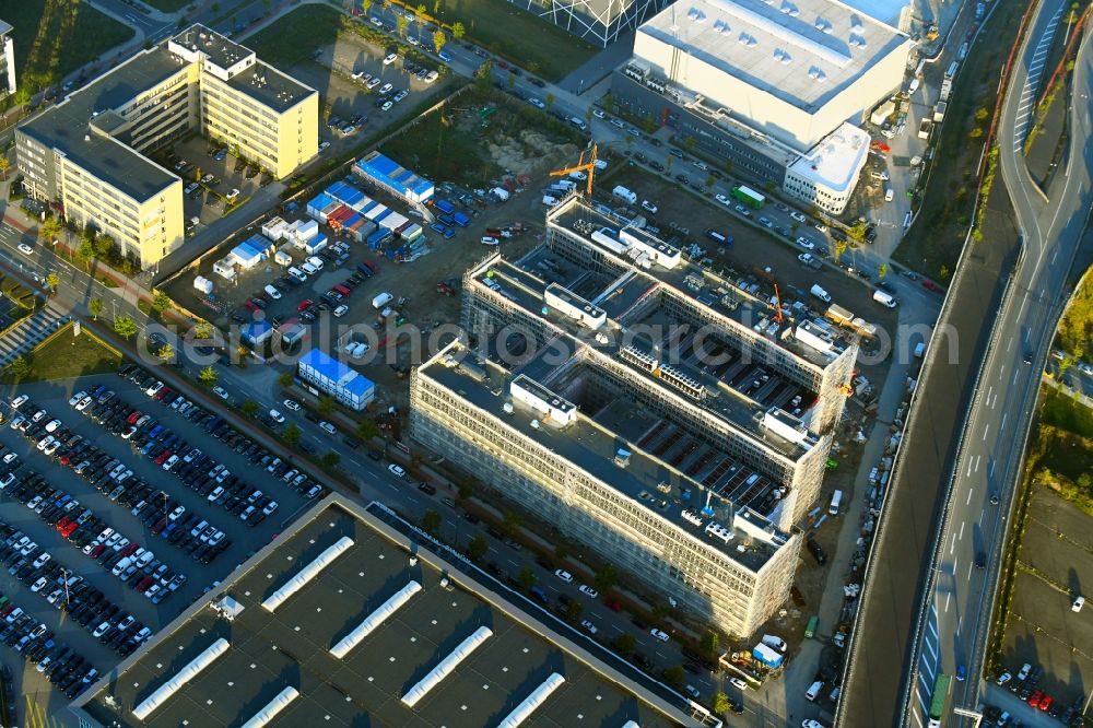 Bremen from above - Construction site to build a new office and commercial building Forschungs- und Technologiezentrum EcoMaT on Airbusallee - Cornelius-Edzard-Strasse - Claudius-Dornier-Strasse in the district Neustadt in Bremen, Germany