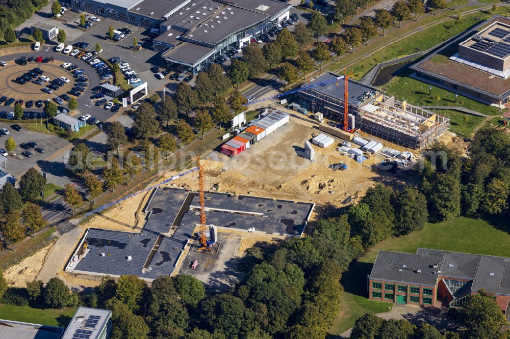 Aerial image Viersen - New construction of a support center and multifunctional administration building in Viersen on the street Viersener Strasse in the federal state of North Rhine-Westphalia, Germany