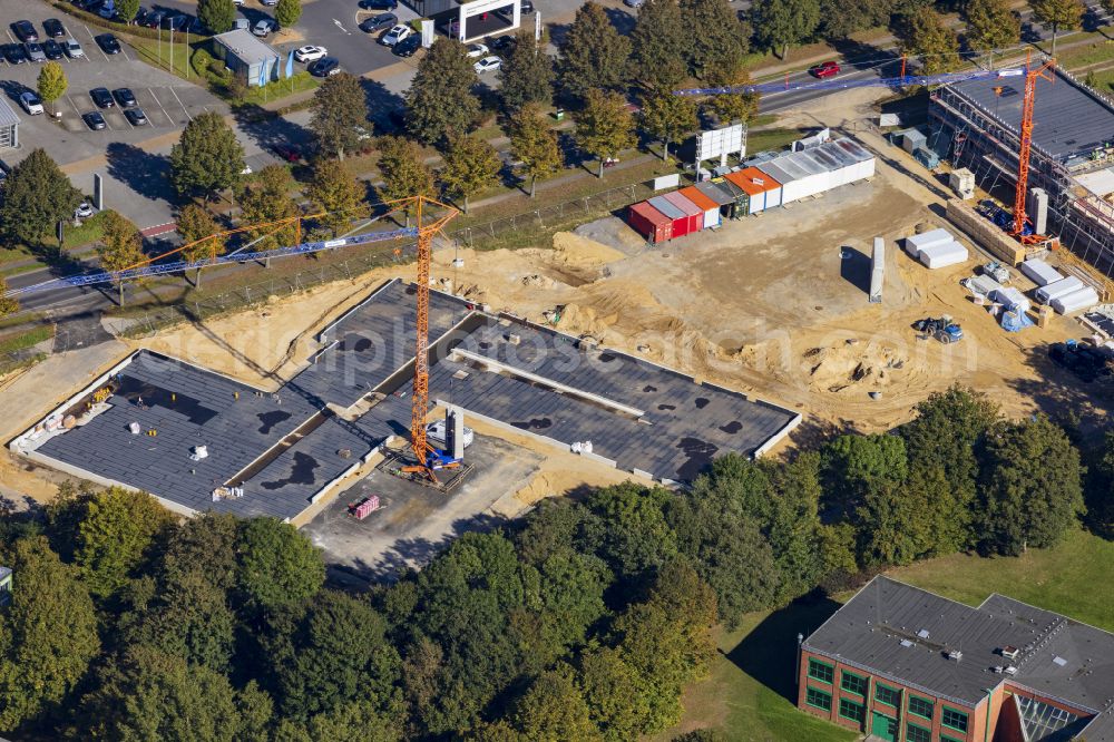 Aerial photograph Viersen - New construction of a support center and multifunctional administration building in Viersen on the street Viersener Strasse in the federal state of North Rhine-Westphalia, Germany