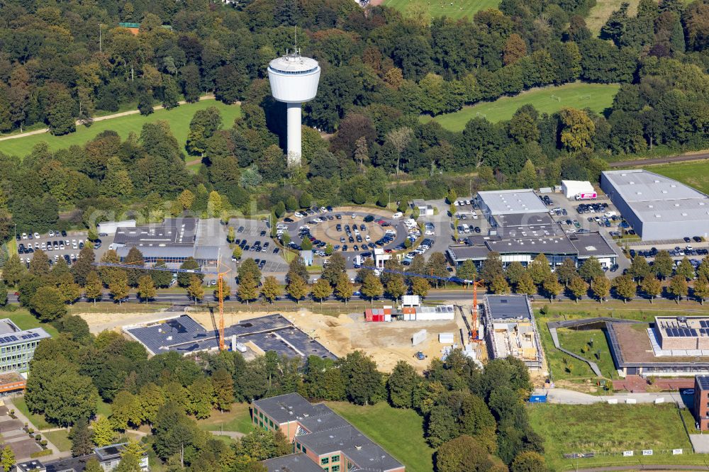 Viersen from the bird's eye view: New construction of a support center and multifunctional administration building in Viersen on the street Viersener Strasse in the federal state of North Rhine-Westphalia, Germany