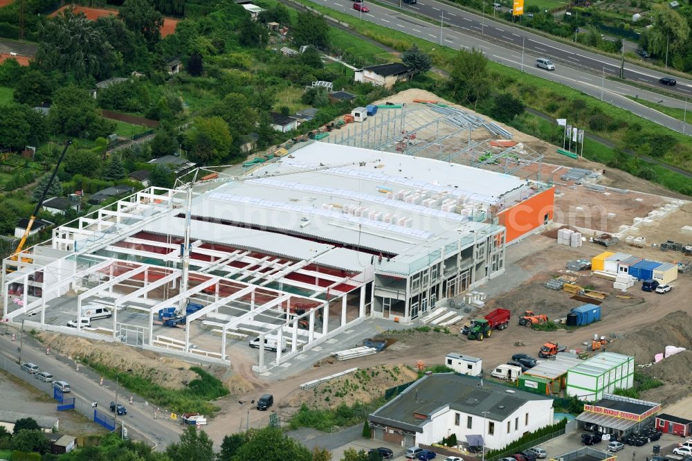 Aerial photograph Magdeburg - Construction site for new construction building of the construction market of OBI on Magdeburger Ring and of Salzmannstrasse in the district Sudenburg in Magdeburg in the state Saxony-Anhalt, Germany