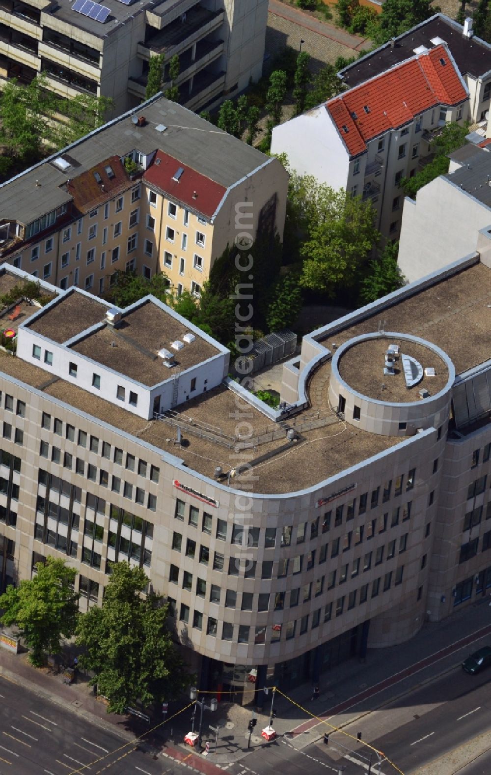 Aerial image Berlin - New building of the HypoVereinsbank on the Bismarck Street in Berlin Charlottenburg