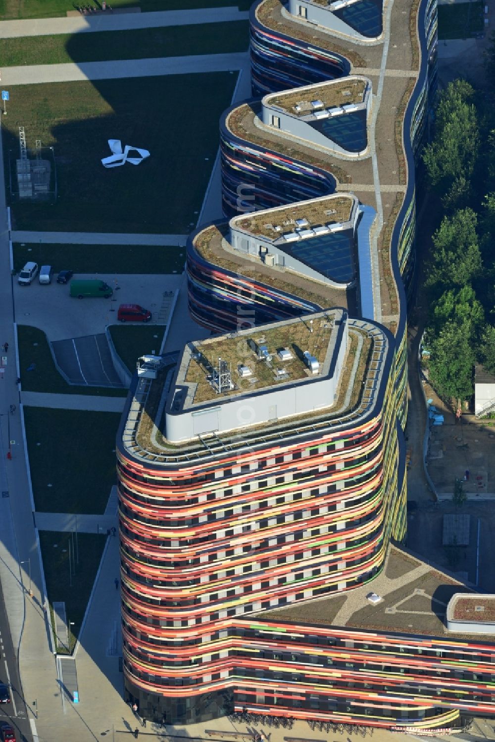 Hamburg from above - Construction of the new building - complex of Ministry of Urban Development and Environment in Hamburg