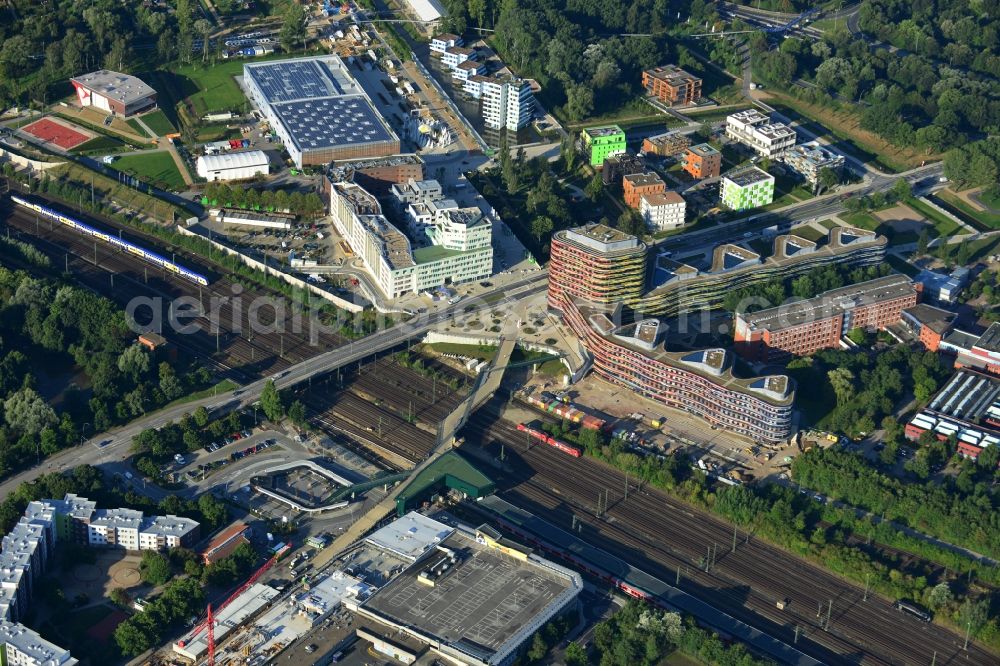 Hamburg from the bird's eye view: Construction of the new building - complex of Ministry of Urban Development and Environment in Hamburg