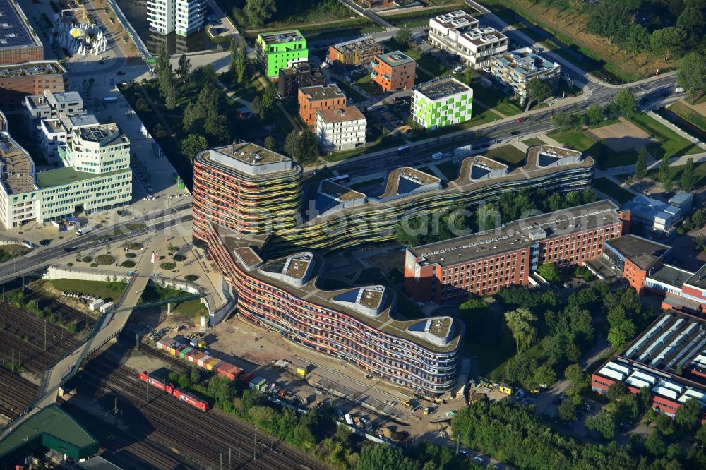 Aerial image Hamburg - Construction of the new building - complex of Ministry of Urban Development and Environment in Hamburg