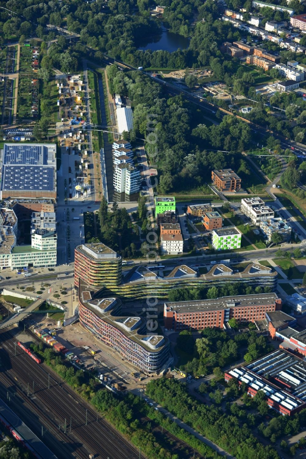 Hamburg from above - Construction of the new building - complex of Ministry of Urban Development and Environment in Hamburg