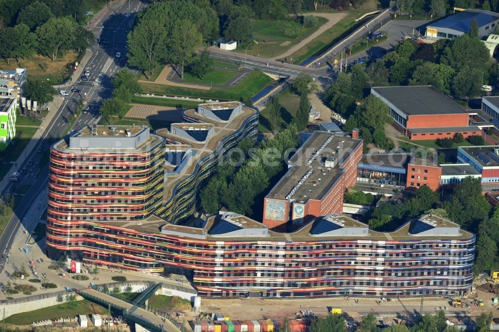 Hamburg from the bird's eye view: Construction of the new building - complex of Ministry of Urban Development and Environment in Hamburg