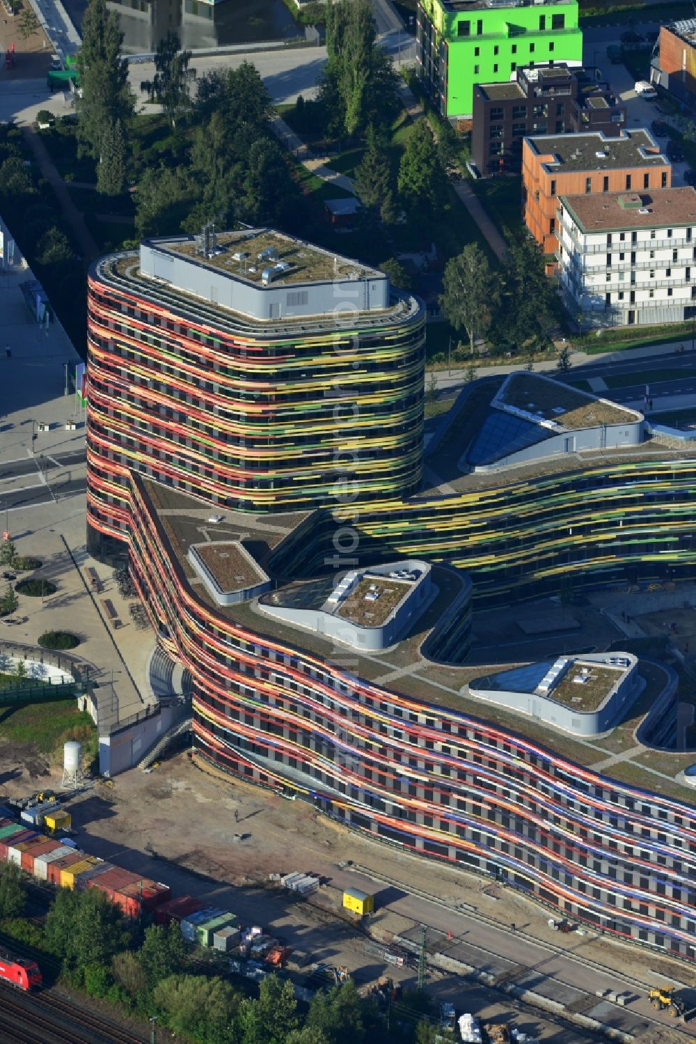 Aerial image Hamburg - Construction of the new building - complex of Ministry of Urban Development and Environment in Hamburg