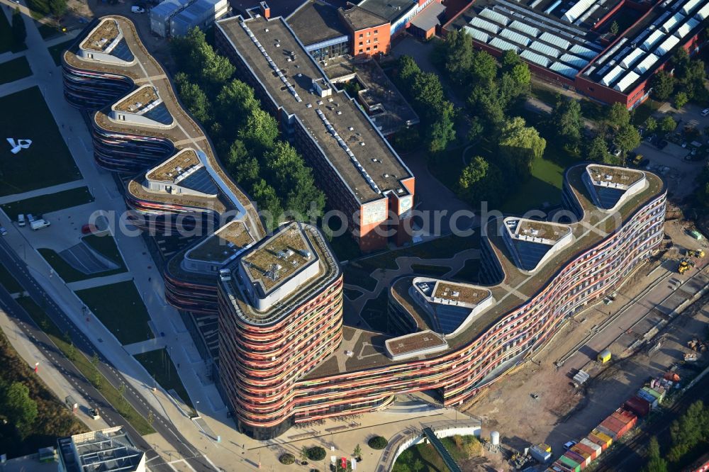 Hamburg from above - Construction of the new building - complex of Ministry of Urban Development and Environment in Hamburg