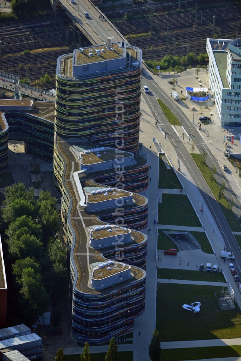 Aerial image Hamburg - Construction of the new building - complex of Ministry of Urban Development and Environment in Hamburg