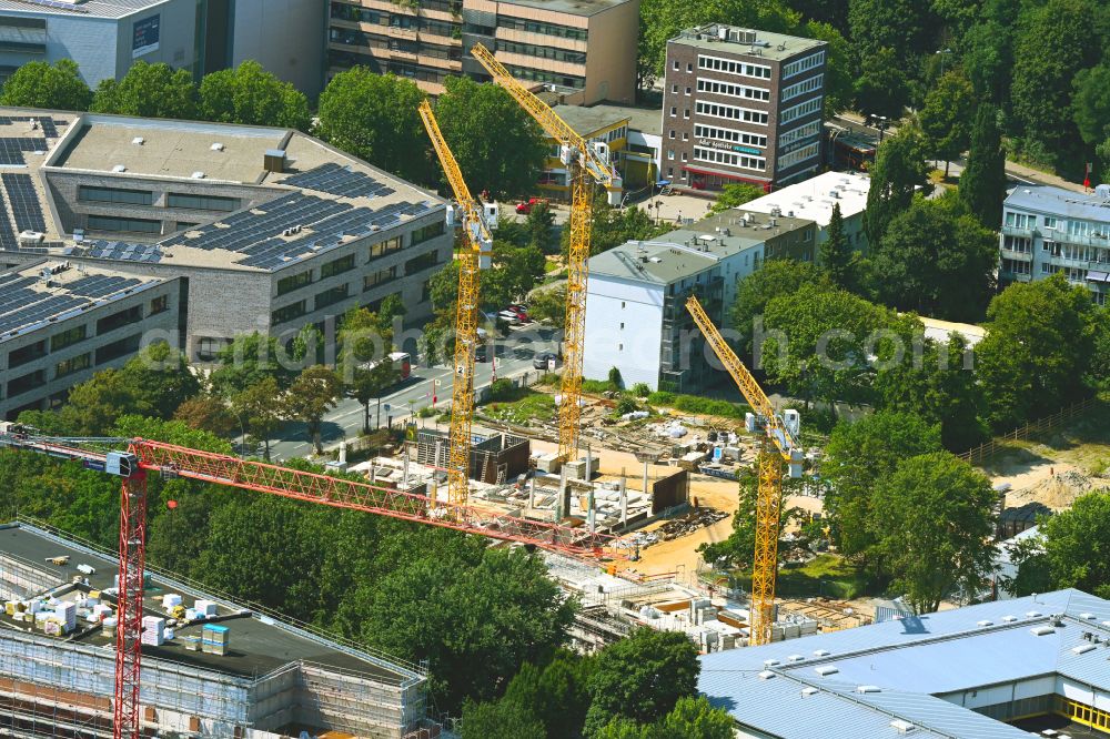 Hamburg from above - New construction site of the building complex of the vocational school Berufs- and Hochschulcampus on Brekelbaums Park on street Ausschlaeger Weg Ecke Eiffestrasse in the district Borgfelde in Hamburg, Germany