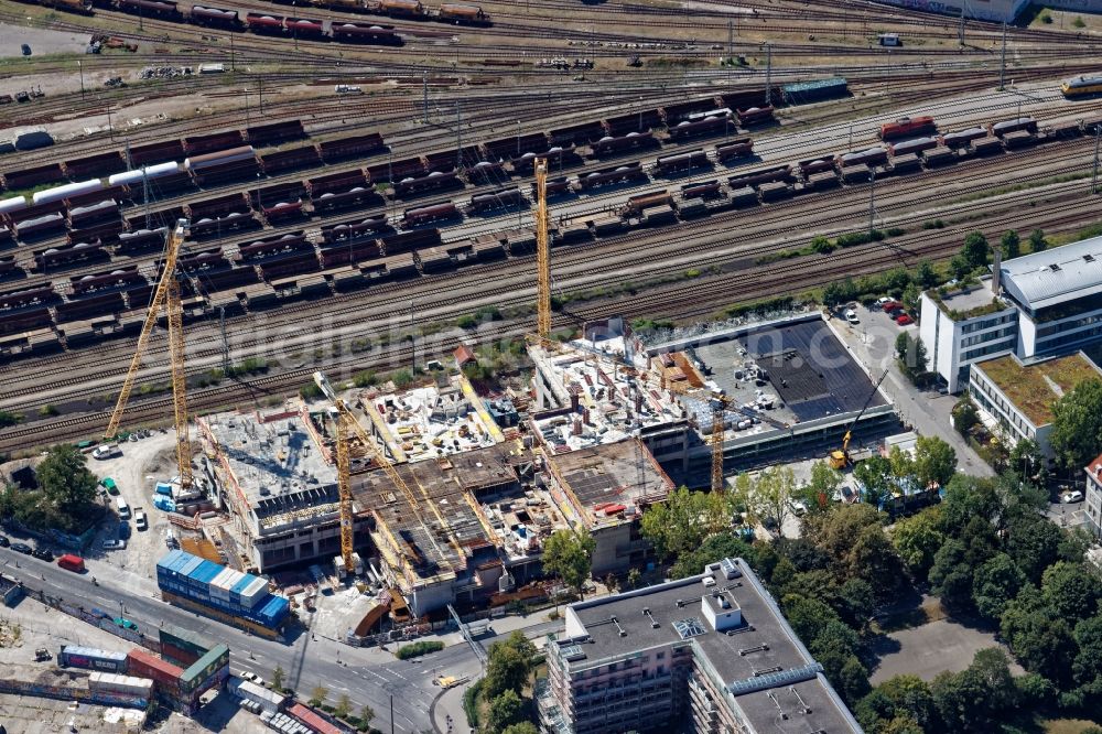 Aerial photograph München - New construction site of the building complex of the vocational school Kompetenzzentrums Ruppertstrasse in the district Sendling in Munich in the state Bavaria, Germany