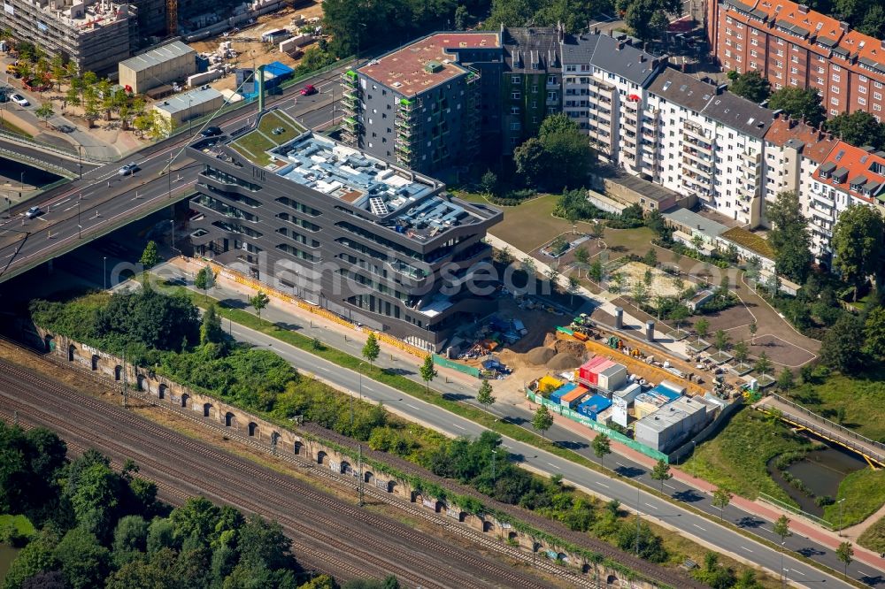 Aerial photograph Düsseldorf - New building complex of the Duesseldorf Academy in Dusseldorf in North Rhine-Westphalia