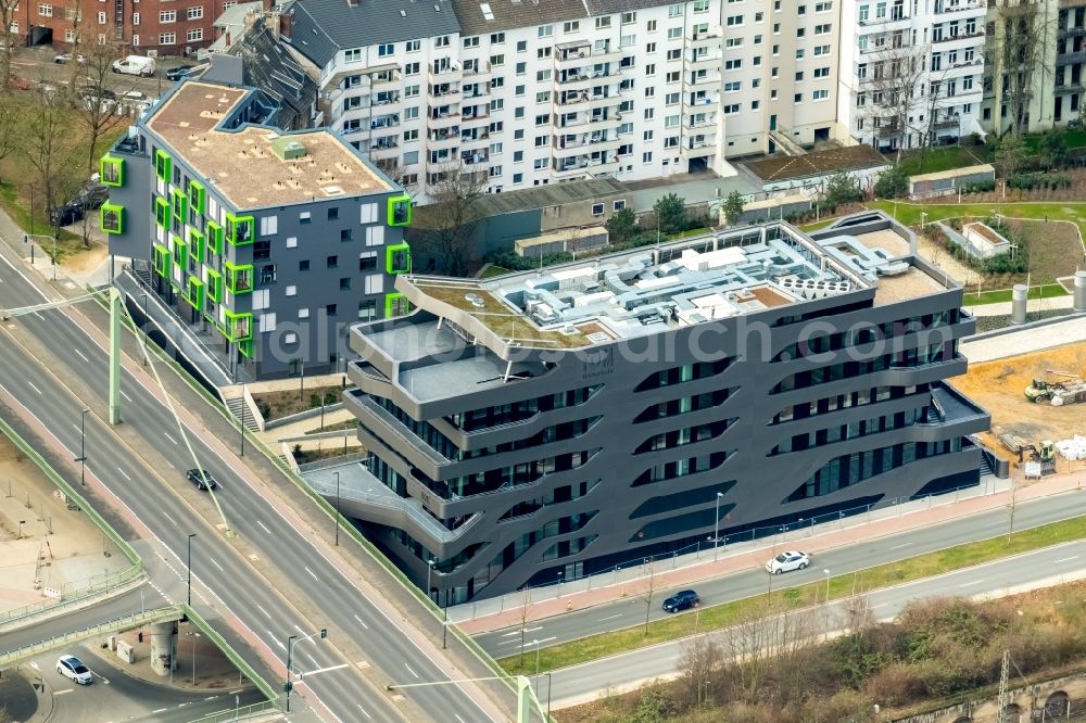 Aerial photograph Düsseldorf - New building complex of the Duesseldorf Academy in Dusseldorf in North Rhine-Westphalia