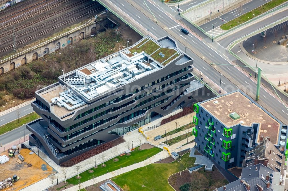 Aerial photograph Düsseldorf - New building complex of the Duesseldorf Academy in Dusseldorf in North Rhine-Westphalia