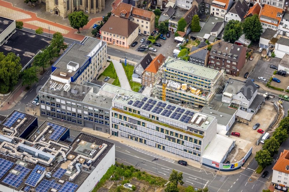 Aerial image Hamm - Construction site of the publishing complex of the press and media house Westfaelischer Anzeiger on street Widumstrasse in the district Heessen in Hamm at Ruhrgebiet in the state North Rhine-Westphalia, Germany