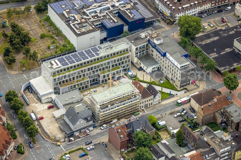 Hamm from above - Construction site of the publishing complex of the press and media house Westfaelischer Anzeiger on street Widumstrasse in the district Heessen in Hamm at Ruhrgebiet in the state North Rhine-Westphalia, Germany