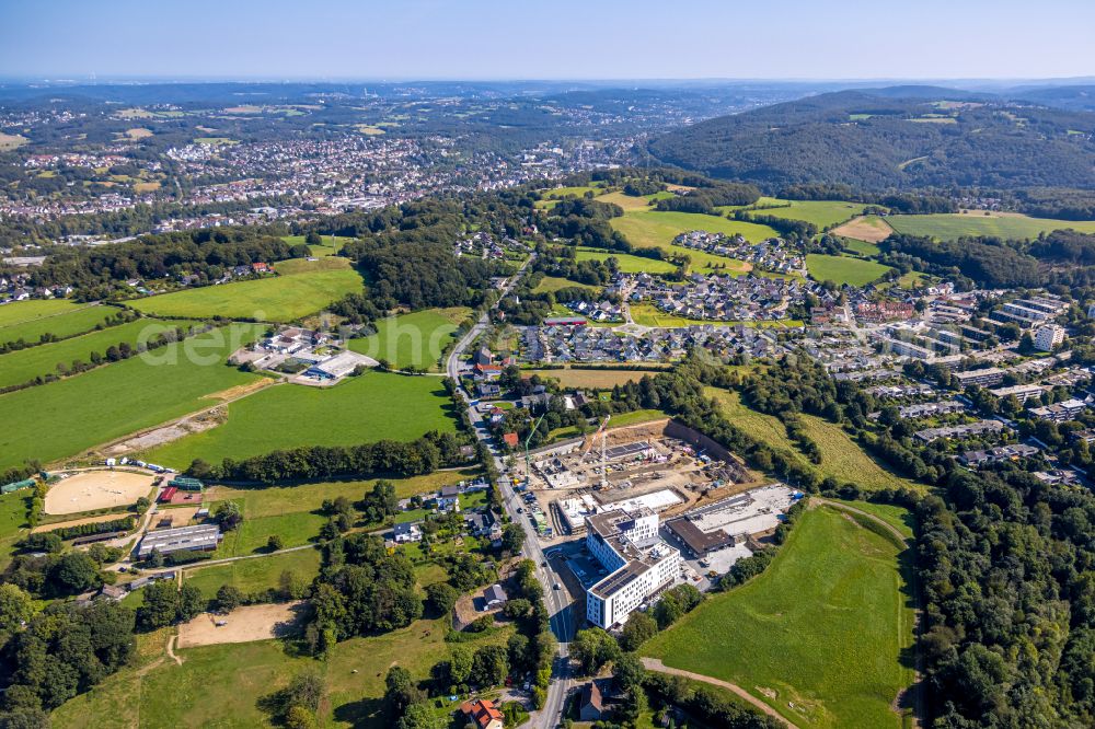 Aerial image Ennepetal - Construction site for the new police building complex - Gefahrenabwehrzentrum on street Strueckerberger Strasse in the district Buettenberg in Ennepetal at Ruhrgebiet in the state North Rhine-Westphalia, Germany