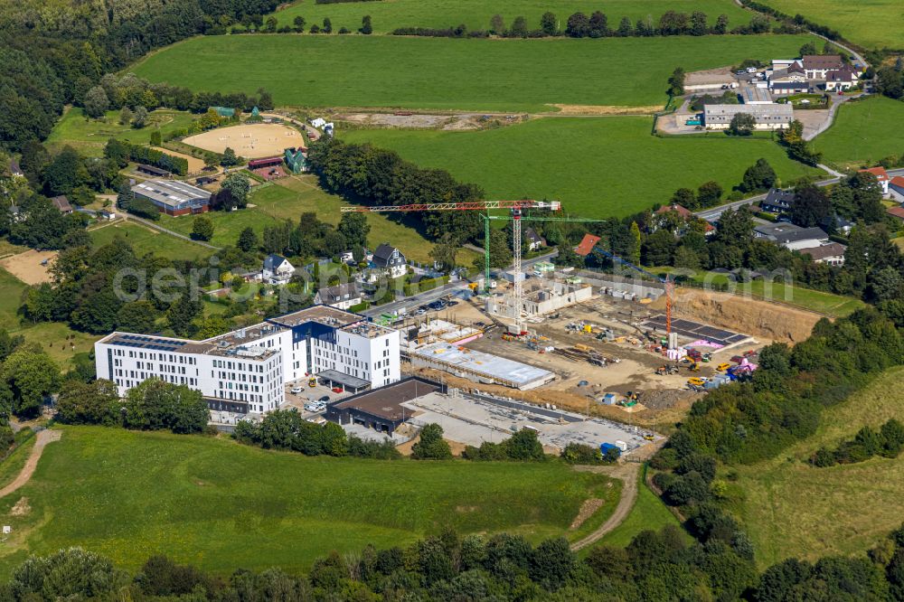 Ennepetal from the bird's eye view: Construction site for the new police building complex - Gefahrenabwehrzentrum on street Strueckerberger Strasse in the district Buettenberg in Ennepetal at Ruhrgebiet in the state North Rhine-Westphalia, Germany