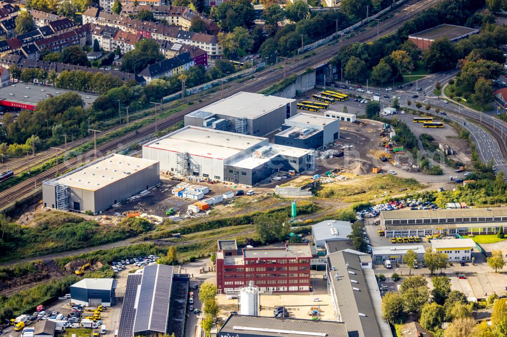 Aerial photograph Essen - Construction site for the new police building complex on street Schederhofstrasse in the district Westviertel in Essen at Ruhrgebiet in the state North Rhine-Westphalia, Germany