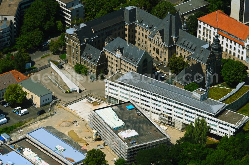 Hannover from the bird's eye view: Construction site for the new building complex as a situation and command center and control center of the police - police headquarters on Waterloostrasse - Hannah-Ahrendt-Weg in Hanover in the state of Lower Saxony, Germany