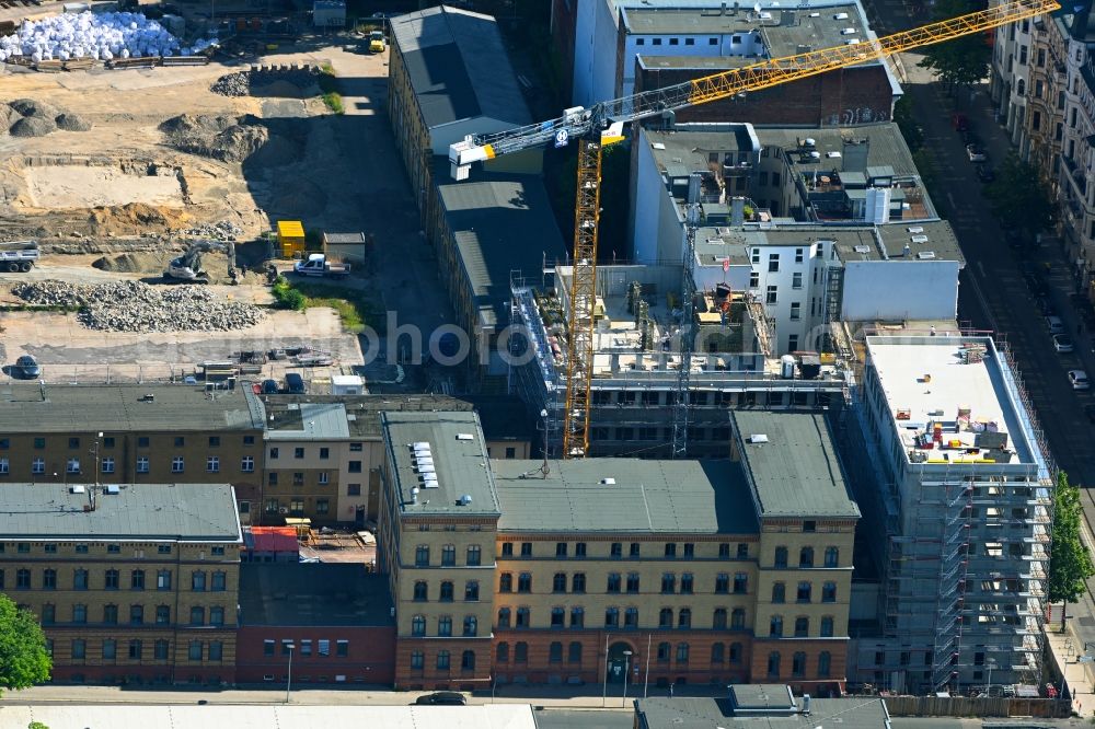 Aerial photograph Magdeburg - Construction site for the new police building complex on Buckauer Tor Ecke Sternstrasse in the district Altstadt in Magdeburg in the state Saxony-Anhalt, Germany